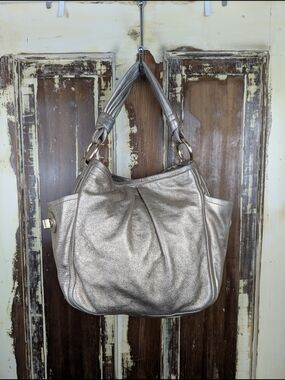 Coach Y2K Parker Rose Gold Metallic Leather Hobo Shoulder Bag Authentic